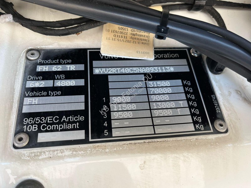 Kamion Volvo 500 6x2 9 TON FRONT AXLE / PTO /...