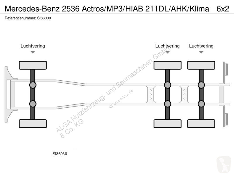 Kamion Mercedes 2536 /MP3/HIAB 211DL/AHK/Klima