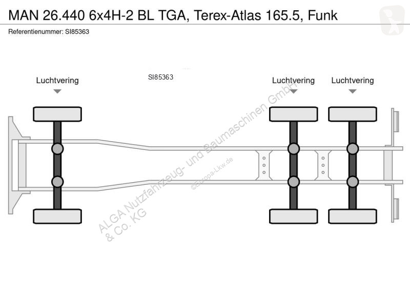 Lastbil MAN 6x4H-2 BL TGA, Terex-Atlas 165.5, Funk