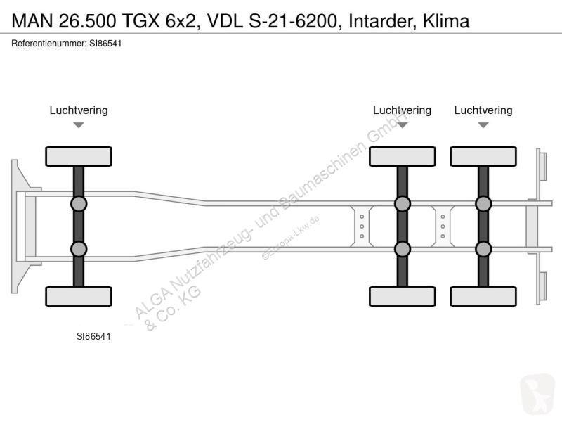شاحنة MAN 26.500 TGX 6x2, VDL S-21-6200,...