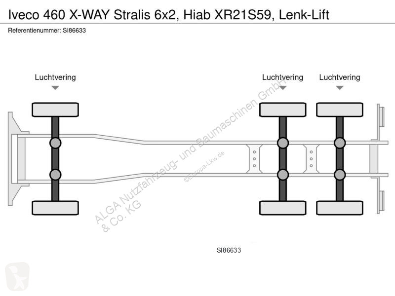 شاحنة Iveco 460 X-WAY 6x2, Hiab XR21S59, Lenk-Lift