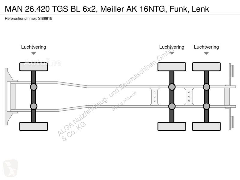 شاحنة MAN 26.420 TGS BL 6x2, Meiller AK 16NTG,...