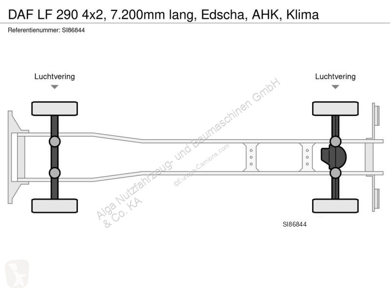 شاحنة DAF LF 290 4x2, 7.200mm lang, Edscha,...