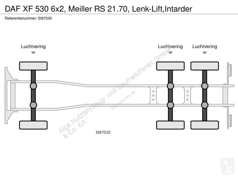Kamion DAF XF 530 6x2, Meiller RS 21.70,...
