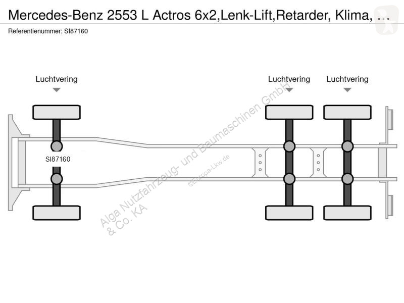 شاحنة Mercedes 2553 L 6x2,Lenk-Lift,Retarder,...