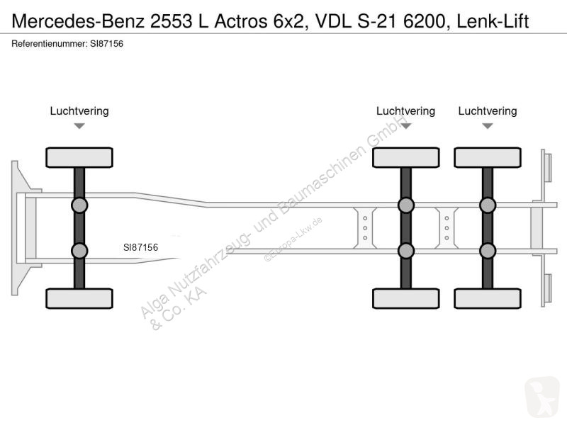Kamion Mercedes 2553 L 6x2, VDL S-21 6200,...