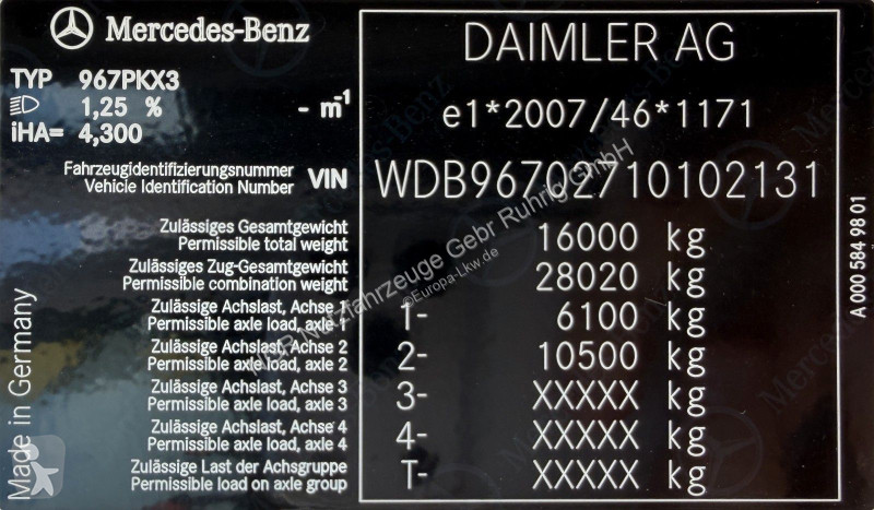 شاحنة Mercedes 1527 4x2 | MEILLER RK 11.55 |...