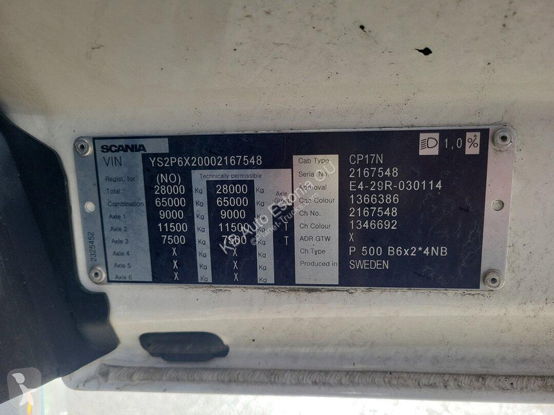 Kamion Scania P 500 6x2*4 9 TON FRONT AXE /...