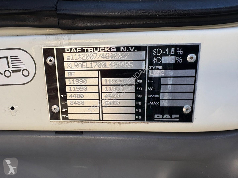 DAF 230 + 12 TON + DHOLLANDIA LOADLIFT + EURO 6...