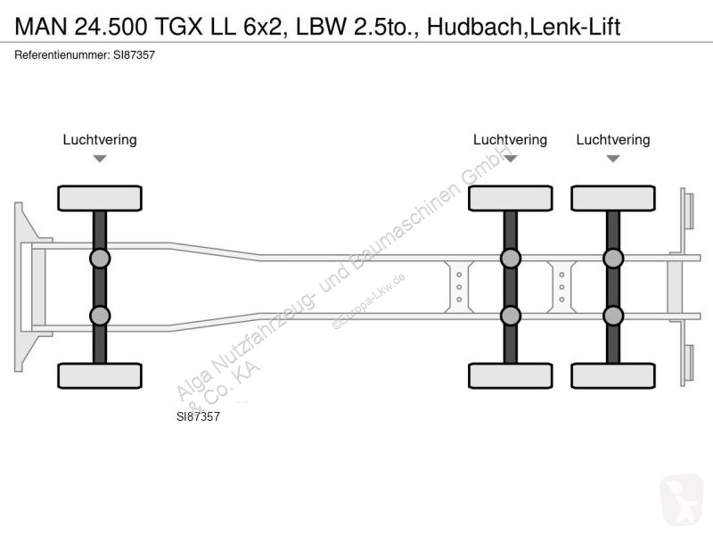 Teherautó MAN 24.500 TGX LL 6x2, LBW 2.5to.,...