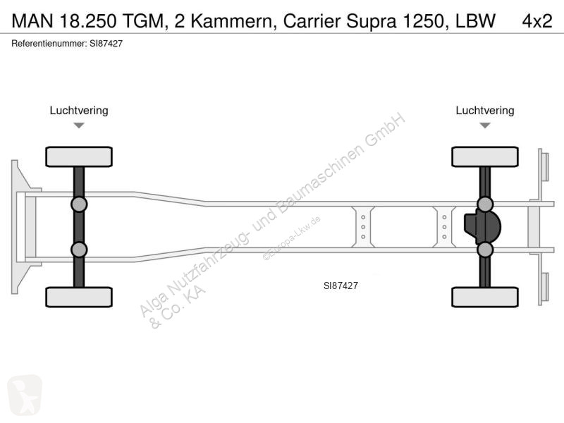 MAN 18.250 TGM, 2 Kammern, Carrier Supra 1250,...