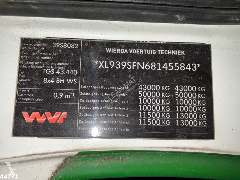 Kamion MAN 43.440 8x4 Euro 6 VDL 40 Ton...