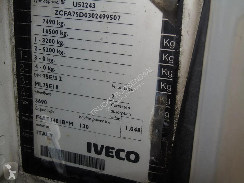 Camion Iveco 75 E 180 GLASWAGEN