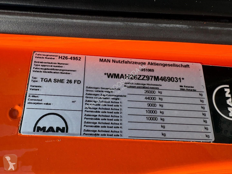 شاحنة MAN TGA + 6X4 + HOOK ARM SYSTEM + MANUAL...