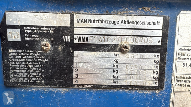 Lastbil MAN (6 CYLINDER / MANUAL PUMP / 8X4 /...