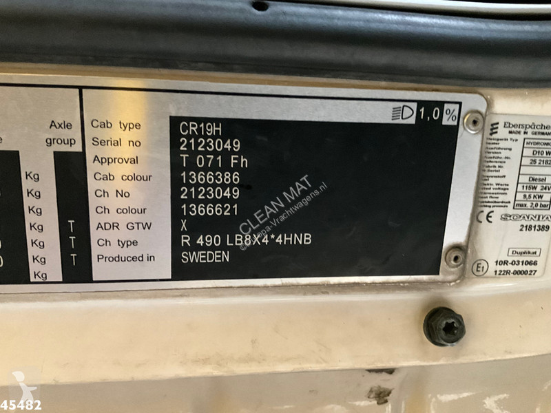 شاحنة Scania 490 8x4 Euro 6 etarder HMF 60...