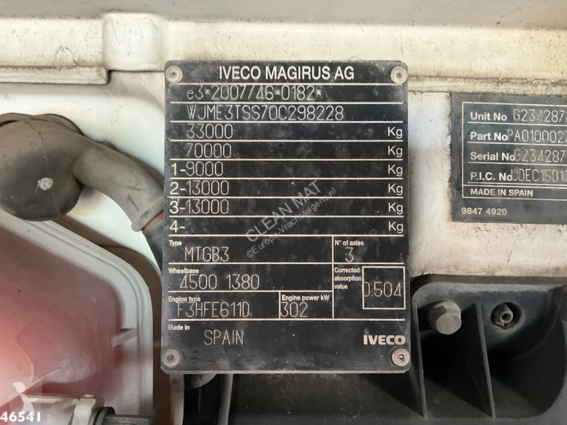 شاحنة Iveco AD410T 6x4 Euro 6 Hiab 18 Tonmeter...