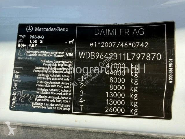 شاحنة Mercedes 4151 8x4/ 2 x - Seiten Kipper...