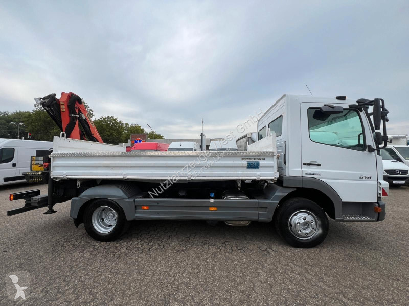 Camion Mercedes 818 Meiller Kipper Palfinger Kran