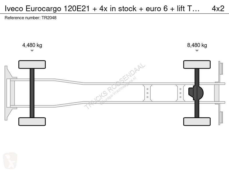 Camión Iveco 120E21 + 4x in stock + euro 6 + lift