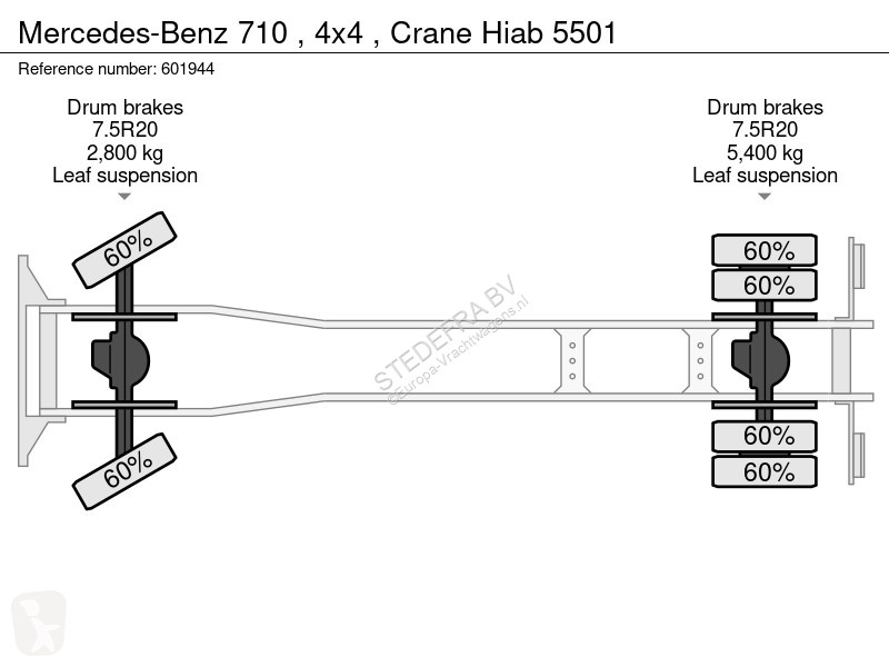 Camion Mercedes 710 , 4x4 , Crane Hiab 1