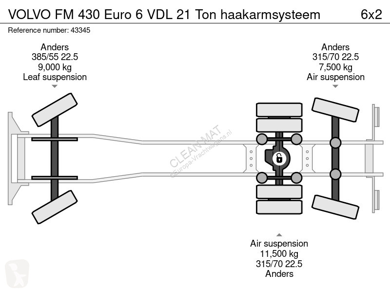 Camión Volvo 430 Euro 6 VDL 21 Ton haakarmsysteem