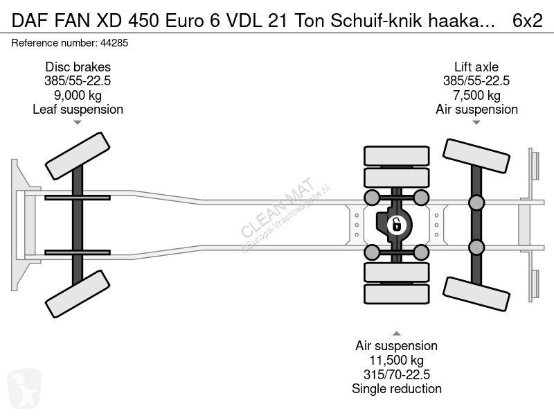 Kamion DAF N XD 450 Euro 6 VDL 21 Ton...