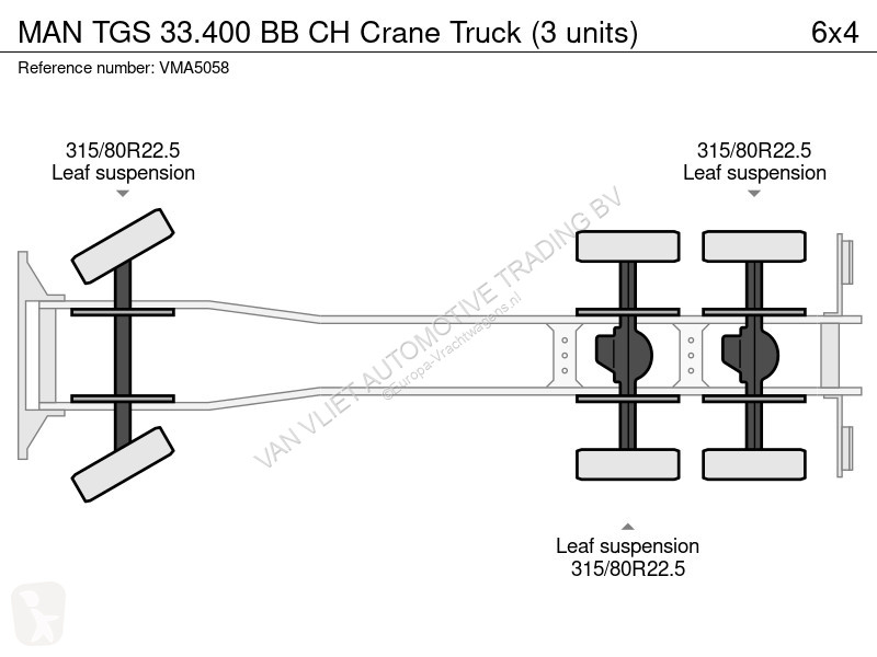 Camion MAN 33.400 BB CH Crane Truck (3 units)