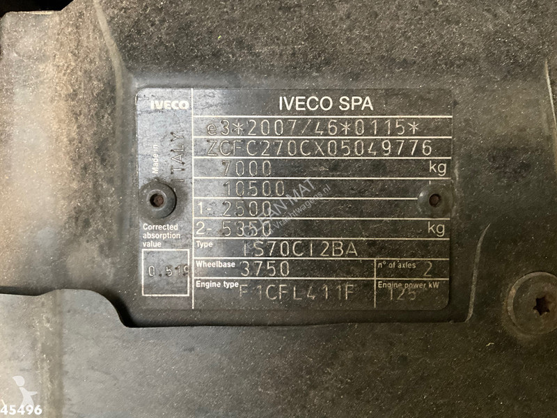 شاحنة Iveco 70C170 Euro 6 Waterkracht...