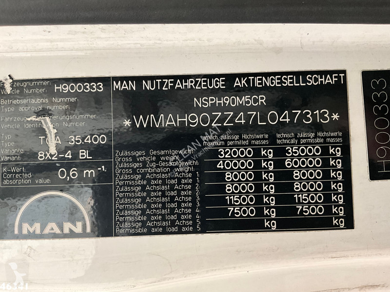 شاحنة MAN 35.400 8x2 PM 63 Tonmeter laadkraan