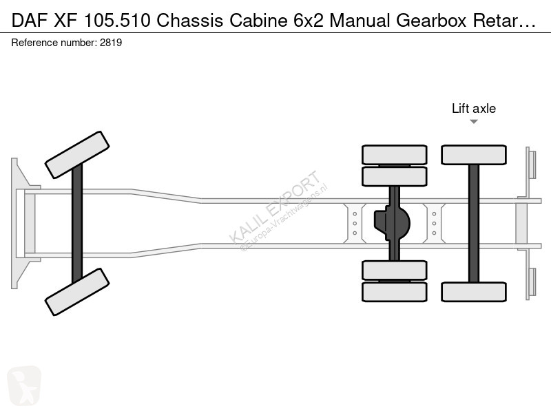 شاحنة DAF 105510 Chassis Cabine 6x2 Manual...