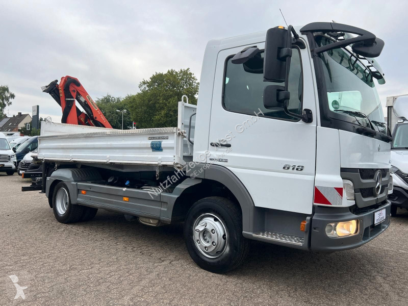 Camion Mercedes 818 Meiller Kipper Palfinger Kran