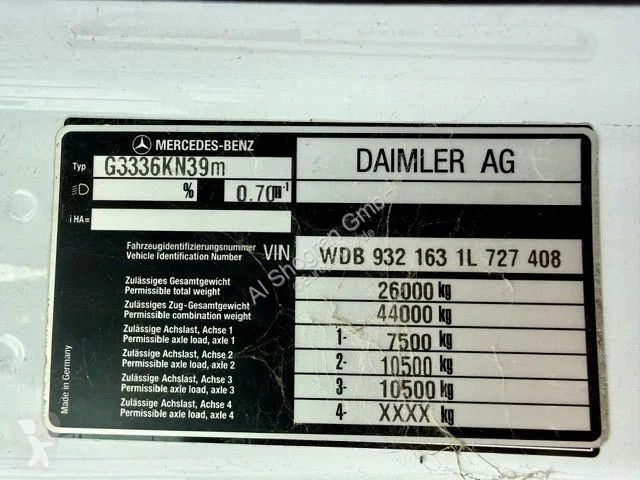 Kamion Mercedes 3336 /6x4/Kipper+Fassi...