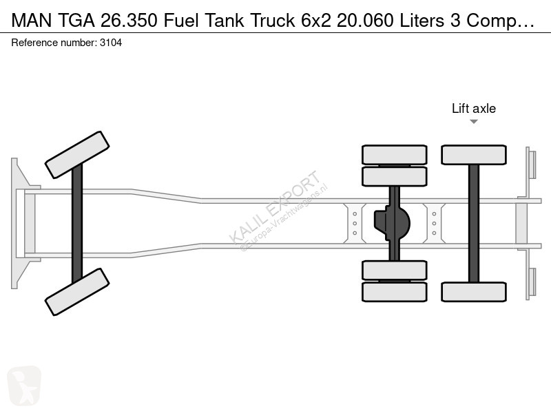 Camión MAN 26.350 Fuel Tank Truck 6x2 20.060...