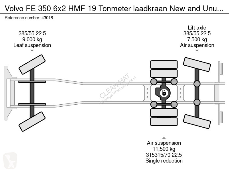 Camion Volvo 350 6x2 HMF 19 Tonmeter laadkraan...