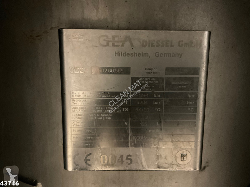 Camión DAF FAN  450 Euro 6 RVS Milchtank