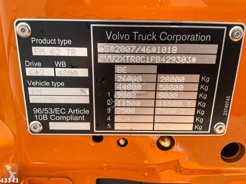 شاحنة Volvo 430 Euro 6 VDL 21 Ton haakarmsysteem