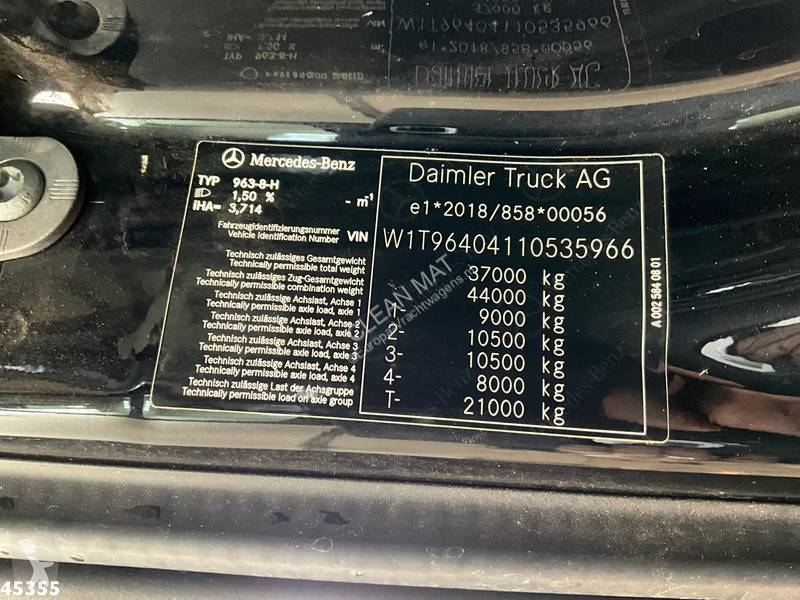 Camion Mercedes 3540 8x4 Euro 6 HMF 19 Tonmeter...