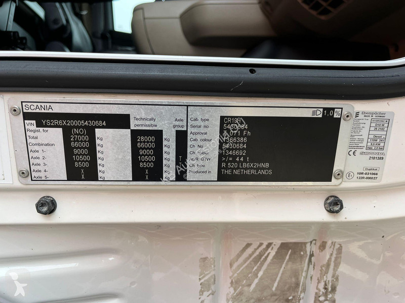 Kamion Scania R520 6x2 FOR SAE AS CHASSIS / ADR...
