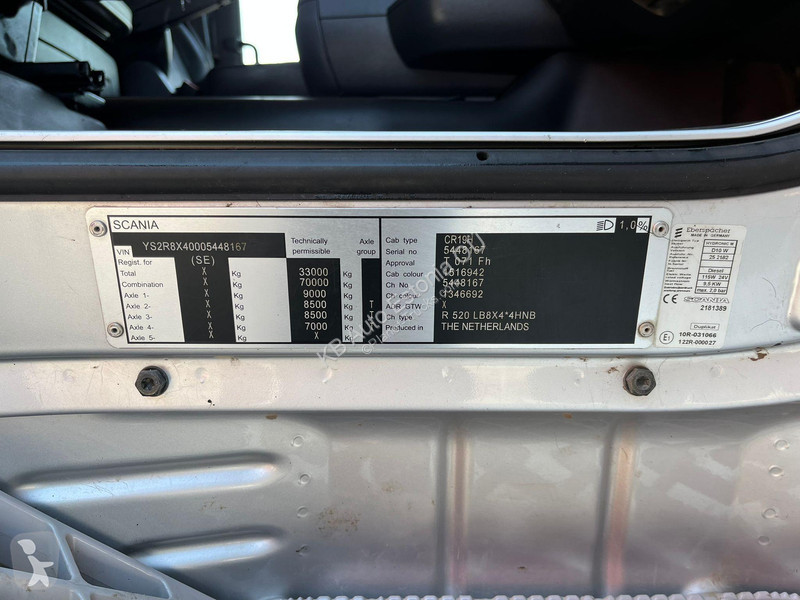 Vrachtwagen Scania R 520 8x4*4 RETARDER / BOX...