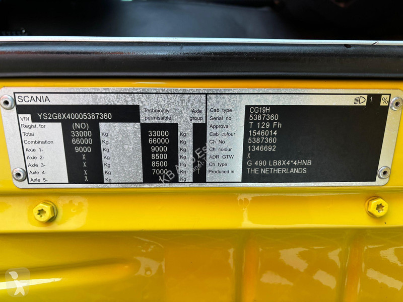 شاحنة Scania G 490 8x4*4 PK 65002 SH / JIB...