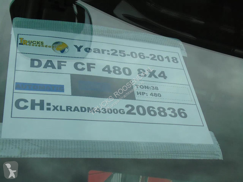 شاحنة DAF 480 + FASSI 16T/M + 20T HOOK + 8X4 +...