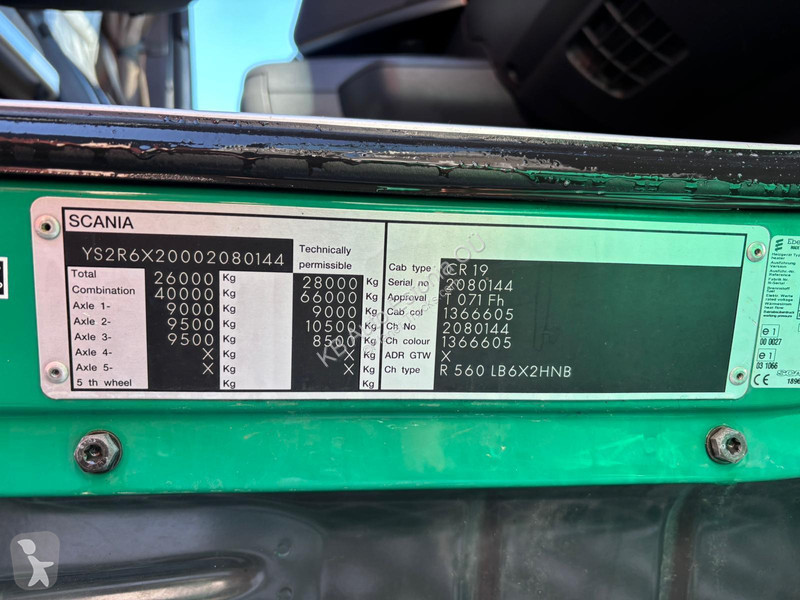 شاحنة Scania R 560 6x2 HIAB XR20 / =5600 mm /...