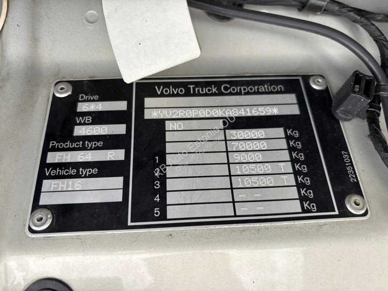 شاحنة Volvo 750 6x4 GLOBE XL / RETARDER /...