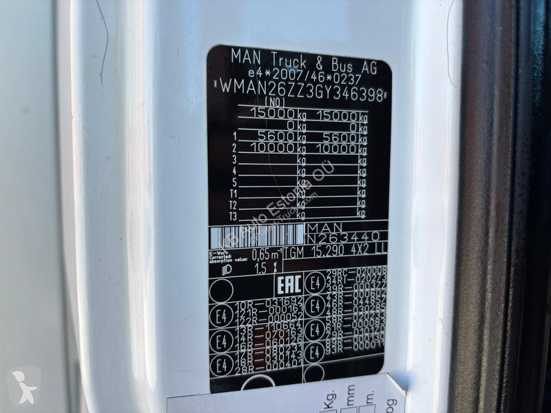 Lastbil MAN TGM 15.290 4x2 BOX L=7442 mm