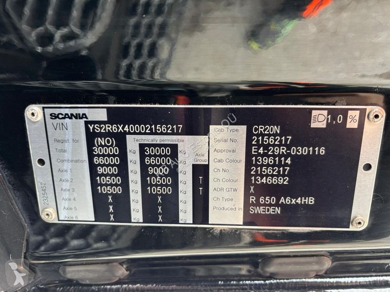 شاحنة Scania R 650 6x4 RETARDER / BOX =4585 mm