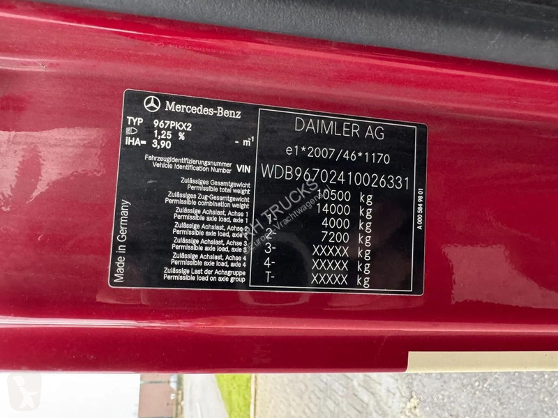 شاحنة Mercedes 1016 4X2 - EURO 6 + DHOLLANDIA LIFT
