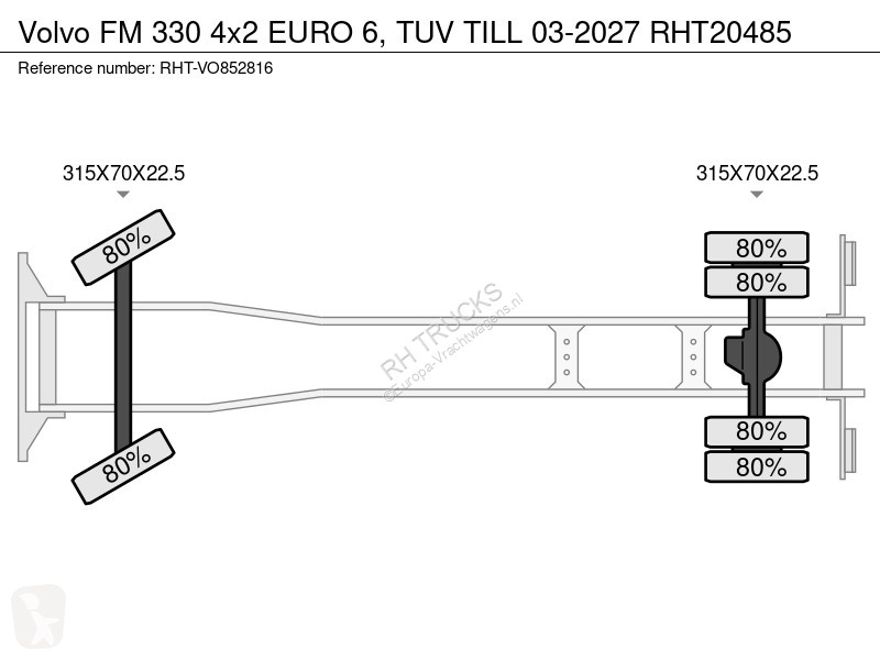 Vrachtwagen Volvo 330 4x2 EURO 6, TUV TILL 03-2027