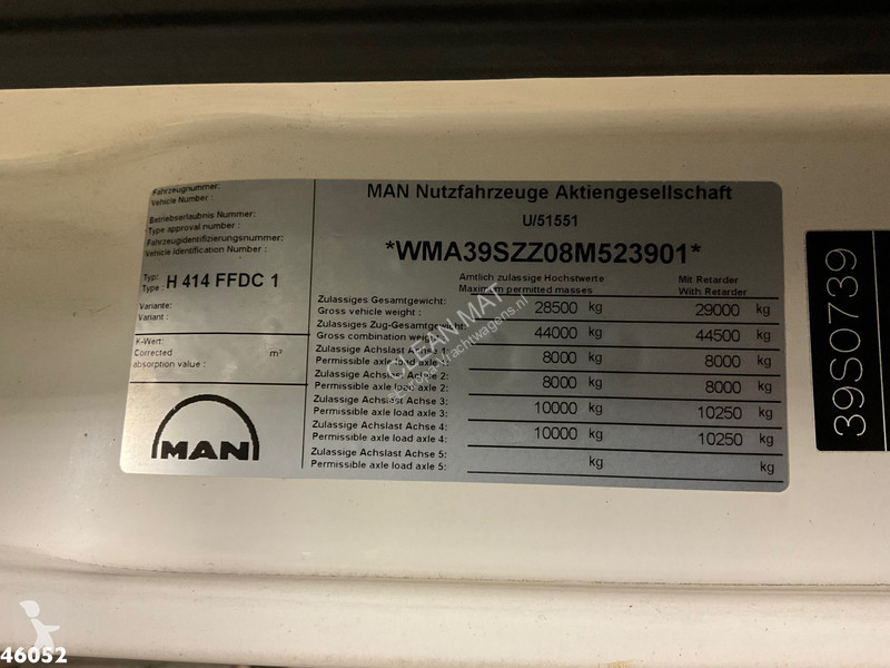 Kamion MAN TGS 8x4 Effer 47 Tonmeter laadkraan...