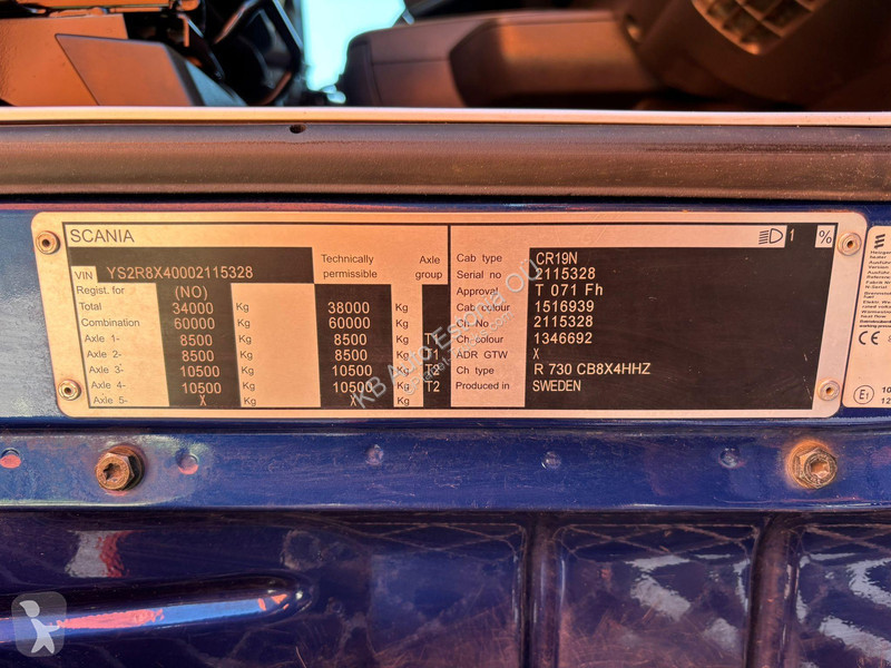 شاحنة Scania R 730 8x4 RETARDER / FU STEE / BOX...
